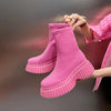 Fabric Platform Ankle Boot