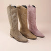 Suede Effect Western Cowboy Boots (3 Colors)