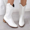 Shiny Faux Leather Cowboy Boots