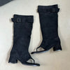Suede Slouch Knee High Sandal Boots