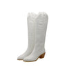 Leather Effect Cowboy Boots - 8 colors