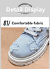 Blue Denim Grunge Ankle Boots