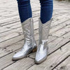 Shiny Faux Leather Cowboy Boots