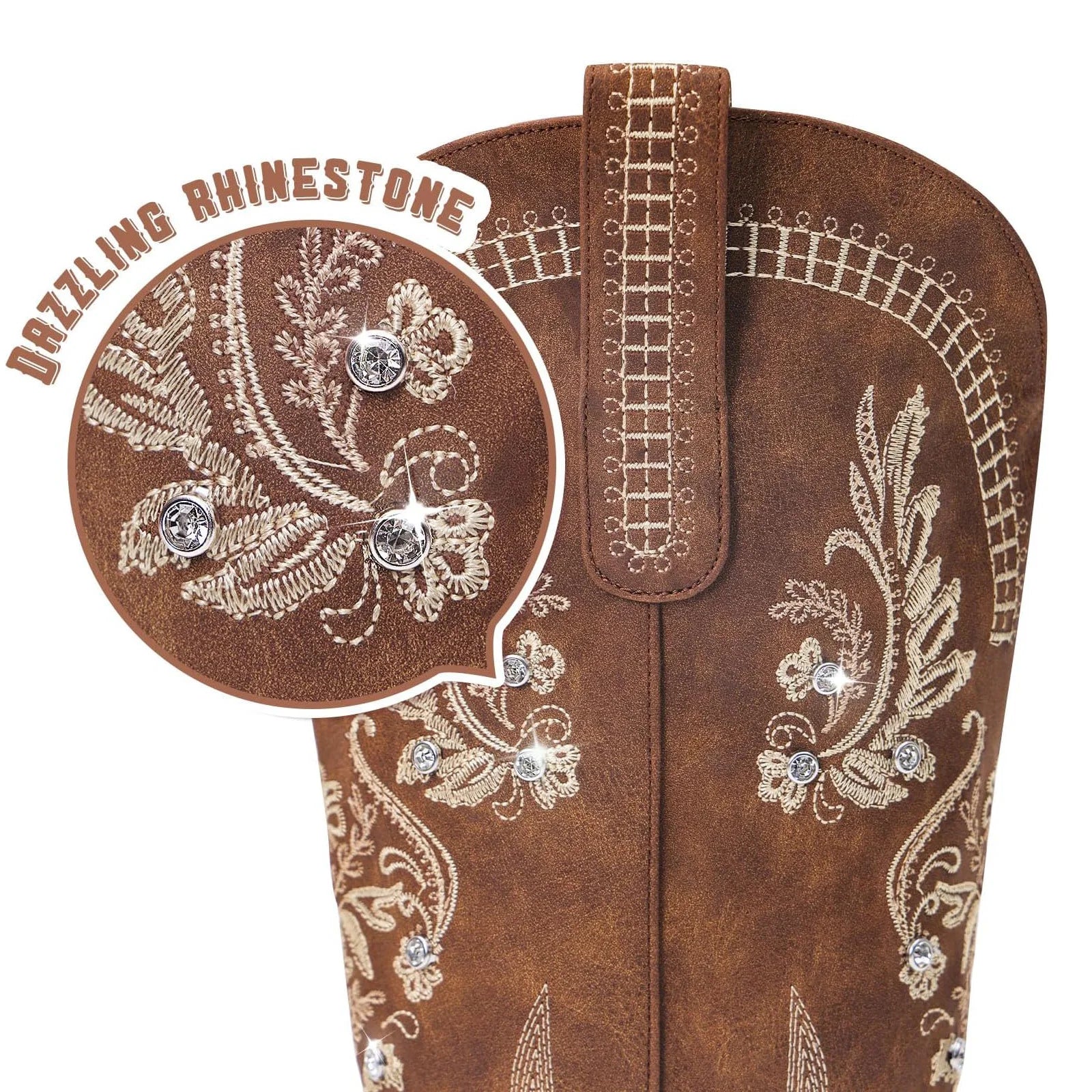 Brown Knee High Western Cowgirl Boots ( Wide Calf)