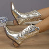 Shiny Faux Leather Cowboy Boots