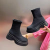 Fabric Platform Ankle Boot
