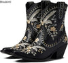 Embroidered Ankle Cowboy Boots ( in 4 colours)