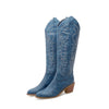 Leather Effect Cowboy Boots - 8 colors