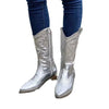 Shiny Faux Leather Cowboy Boots