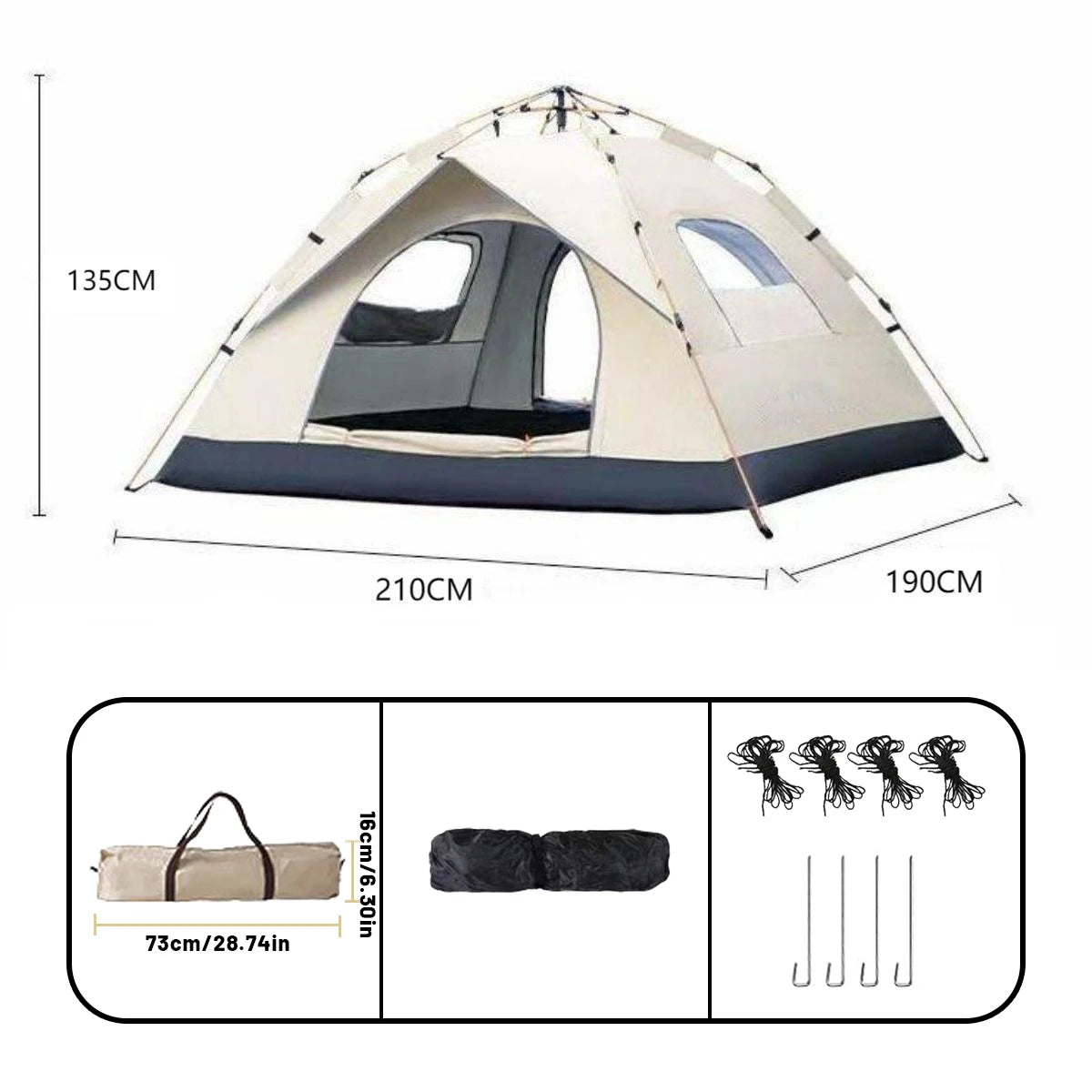 Easy assemble 4 person Festival Tent