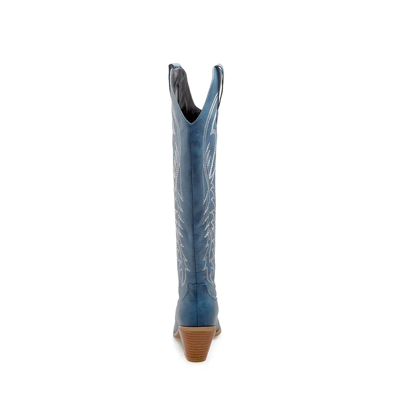 Leather Effect Cowboy Boots - 8 colors