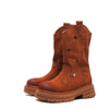 Suede Effect Short Biker Style Boots