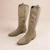 Suede Effect Western Cowboy Boots (3 Colors)