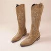 Suede Effect Western Cowboy Boots (3 Colors)