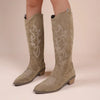 Suede Effect Western Cowboy Boots (3 Colors)