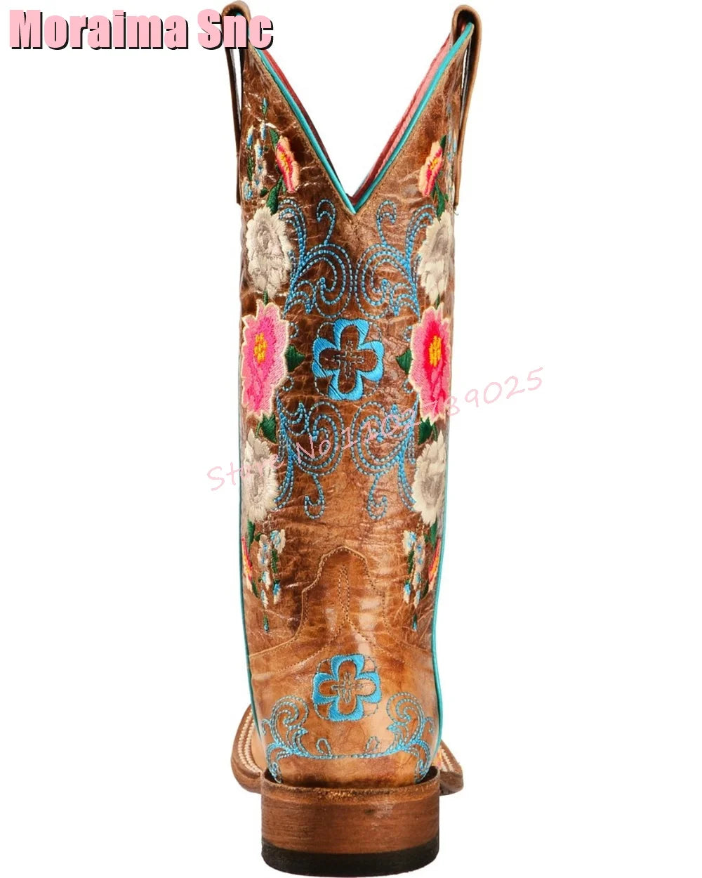 Retro Flower Embroidered Cowboy Boots