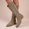 Suede Effect Western Cowboy Boots (3 Colors)