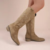Suede Effect Western Cowboy Boots (3 Colors)