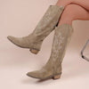 Suede Effect Western Cowboy Boots (3 Colors)