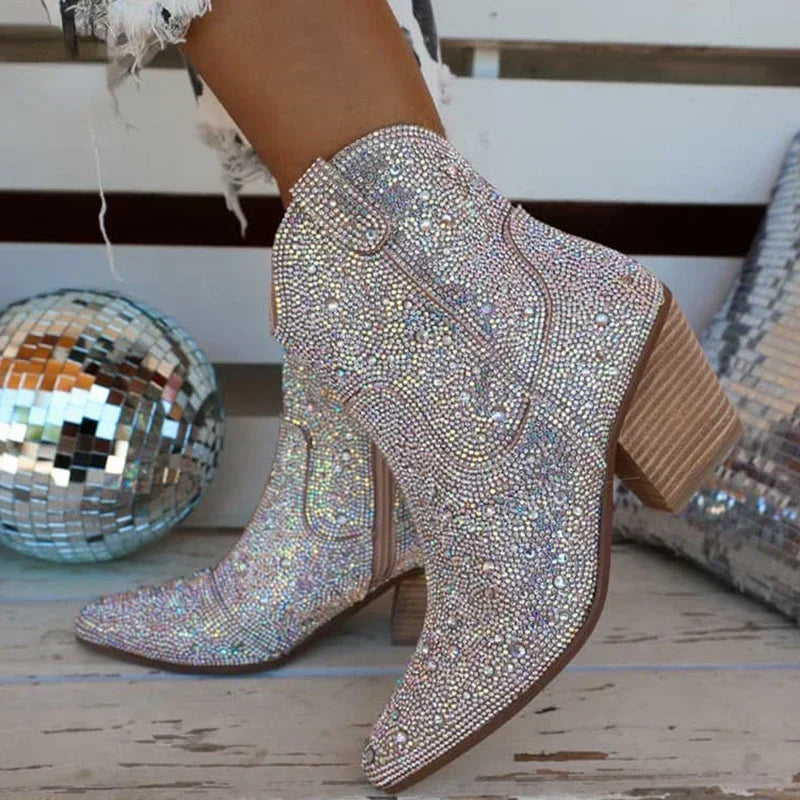 Glitter Ankle Cowboy Boots