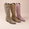 Suede Effect Western Cowboy Boots (3 Colors)