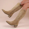 Suede Effect Western Cowboy Boots (3 Colors)