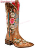 Retro Flower Embroidered Cowboy Boots