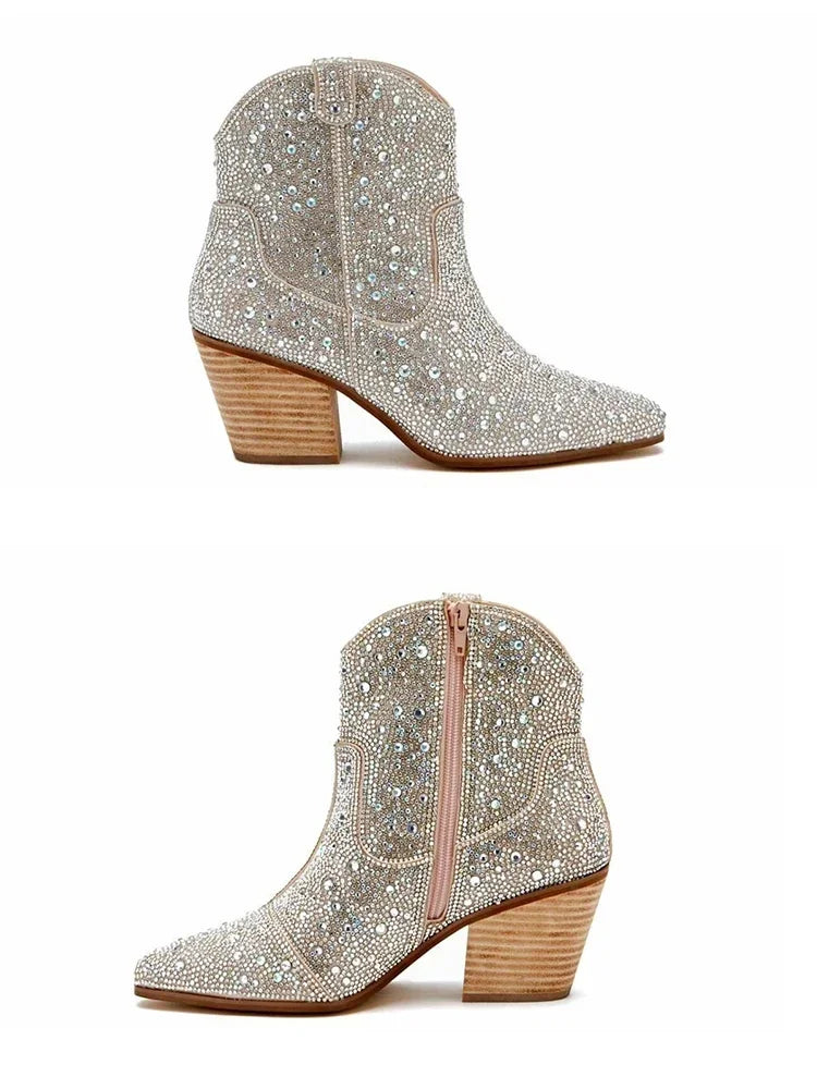 Glitter Ankle Cowboy Boots
