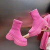 Fabric Platform Ankle Boot