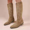 Suede Effect Western Cowboy Boots (3 Colors)