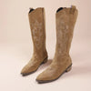 Suede Effect Western Cowboy Boots (3 Colors)
