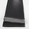Retro Black Denim Flared Jeans with White Plant Embroidery
