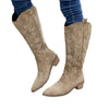 Suede Effect Western Cowboy Boots (3 Colors)