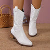 Shiny Faux Leather Cowboy Boots