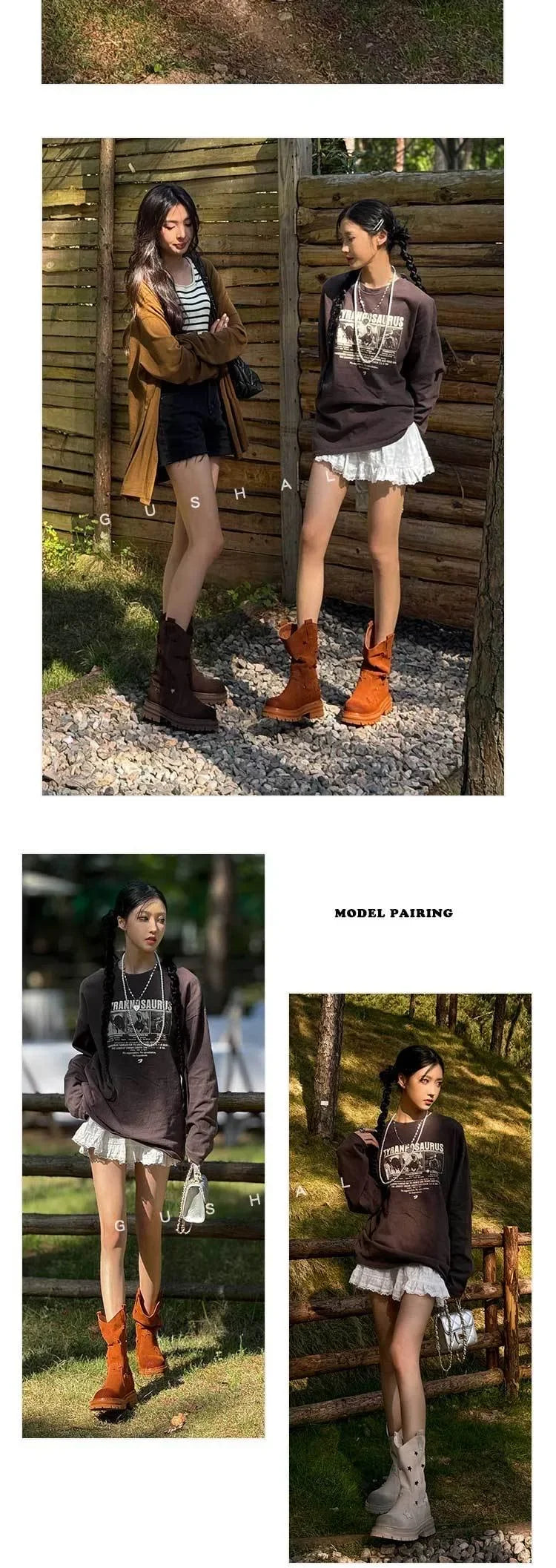 Suede Effect Short Biker Style Boots
