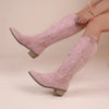 Suede Effect Western Cowboy Boots (3 Colors)