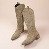 Suede Effect Western Cowboy Boots (3 Colors)